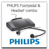 PHILIPS ACC 2310 USB Foot Pedal together with the LFH 334 Headset Combo